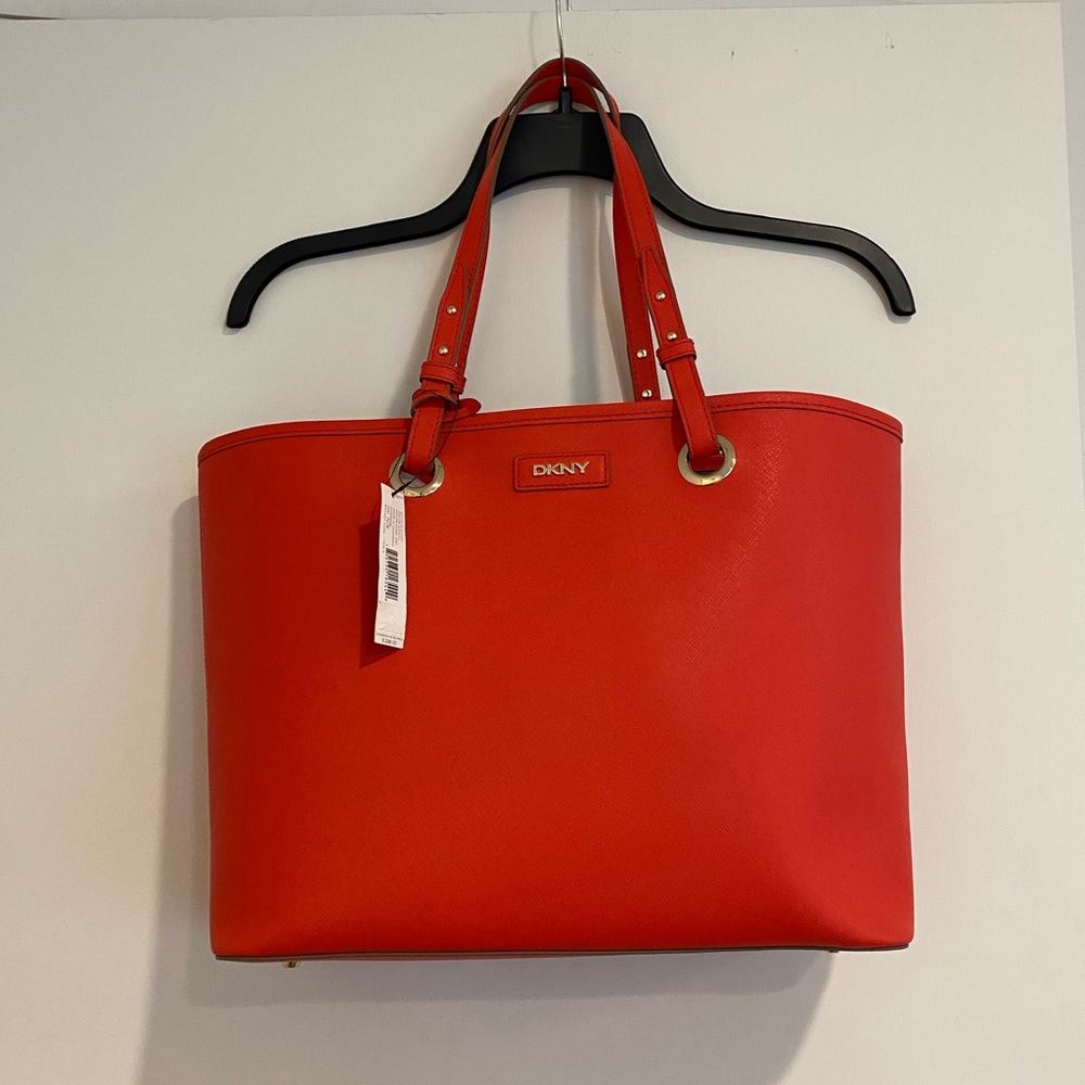 Brand new w/ tags DKNY red leather tote